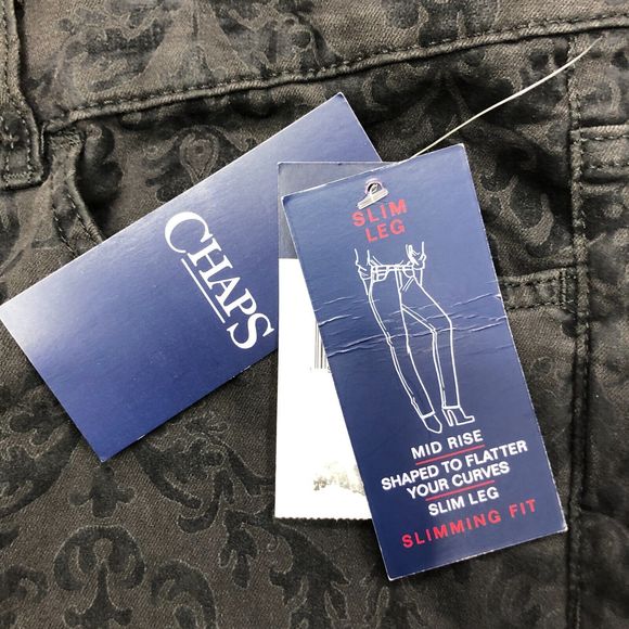 NWT Chaps Women Slim Leg Slimming Fit Jeans Size 20W Cabin Black M095 -18 - Picture 10 of 16